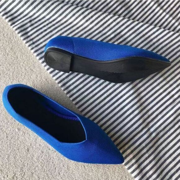 BRAND NEW Shoe Land Carinne Womens Knitted Pointed Toe Slip On Ballet Flats - Picture 1 of 16
